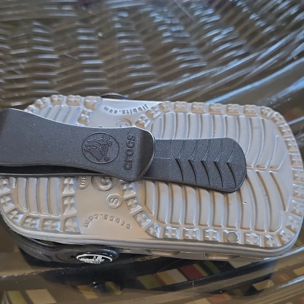 Gray Crocs Cellphone Case with Black Strap
